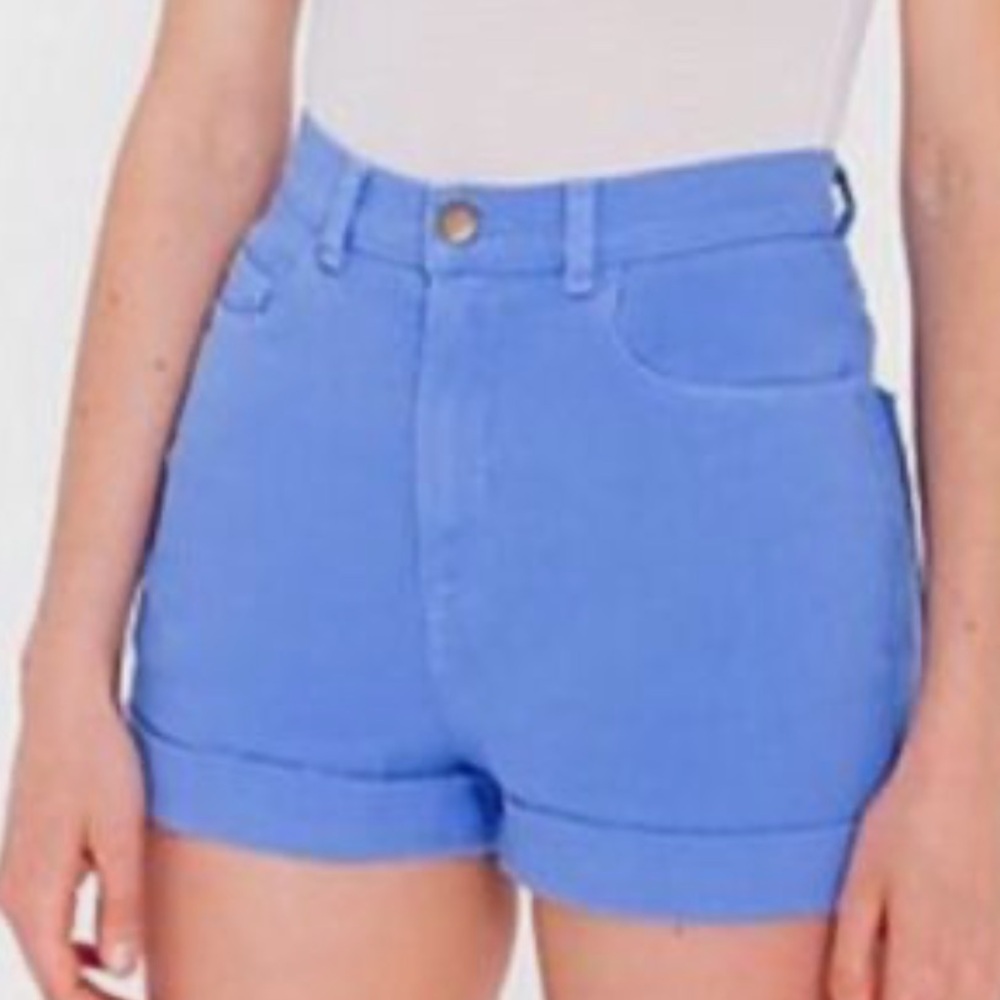 American Apparel High Waist Blue Denim Shorts